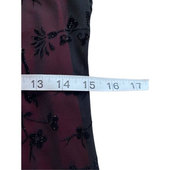 Y2k red and black sheer floral romantic bodycon maxi dress - Picture 5 of 7